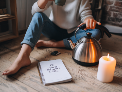 How to create a 10-minute pre-work ritual using a kettle, a notebook and a single breath