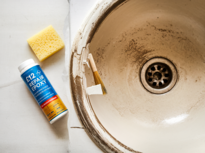 How to mend a chipped ceramic sink with a £12 repair kit and make it look like new