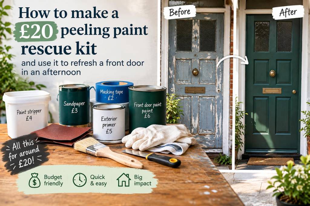 How to make a £20 peeling-paint rescue kit and use it to refresh a front door in an afternoon