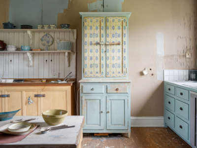 How to refresh faded painted kitchen cabinets with annie sloan chalk paint in a £60 beginner makeover