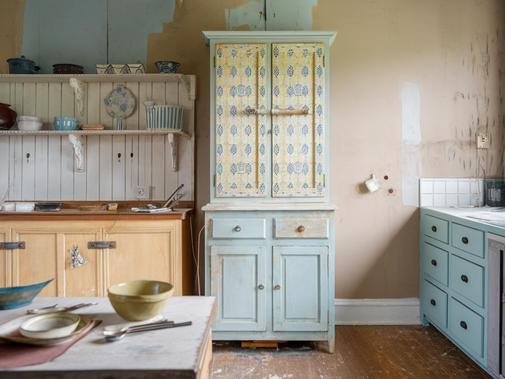 How to refresh faded painted kitchen cabinets with annie sloan chalk paint in a £60 beginner makeover